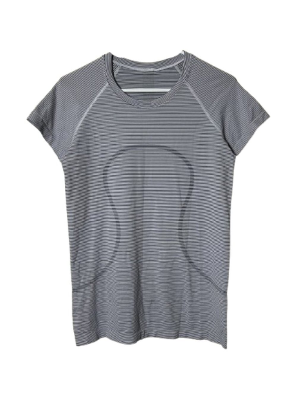 Lululemon swiftly tech short sleeve tee black white striped women's 8